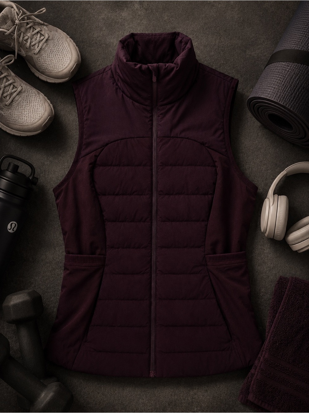 Lululemon Athletica Women's Down For It All Vest Size 8 NWT Maroon Puffer Layer